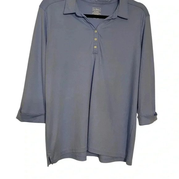L.L. Bean Periwinkle Cuffed Sleeve Top - Picture 1 of 4